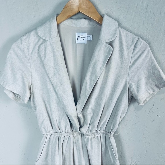 Gray Short Sleeve Jumpsuit - Picture 2 of 9